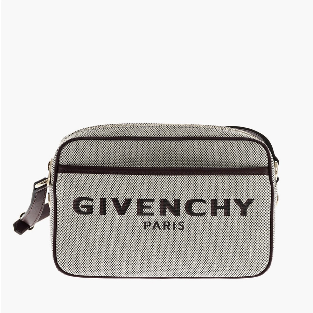 GIVENCHY CANVAS AUBERGINE CAMERA BAG